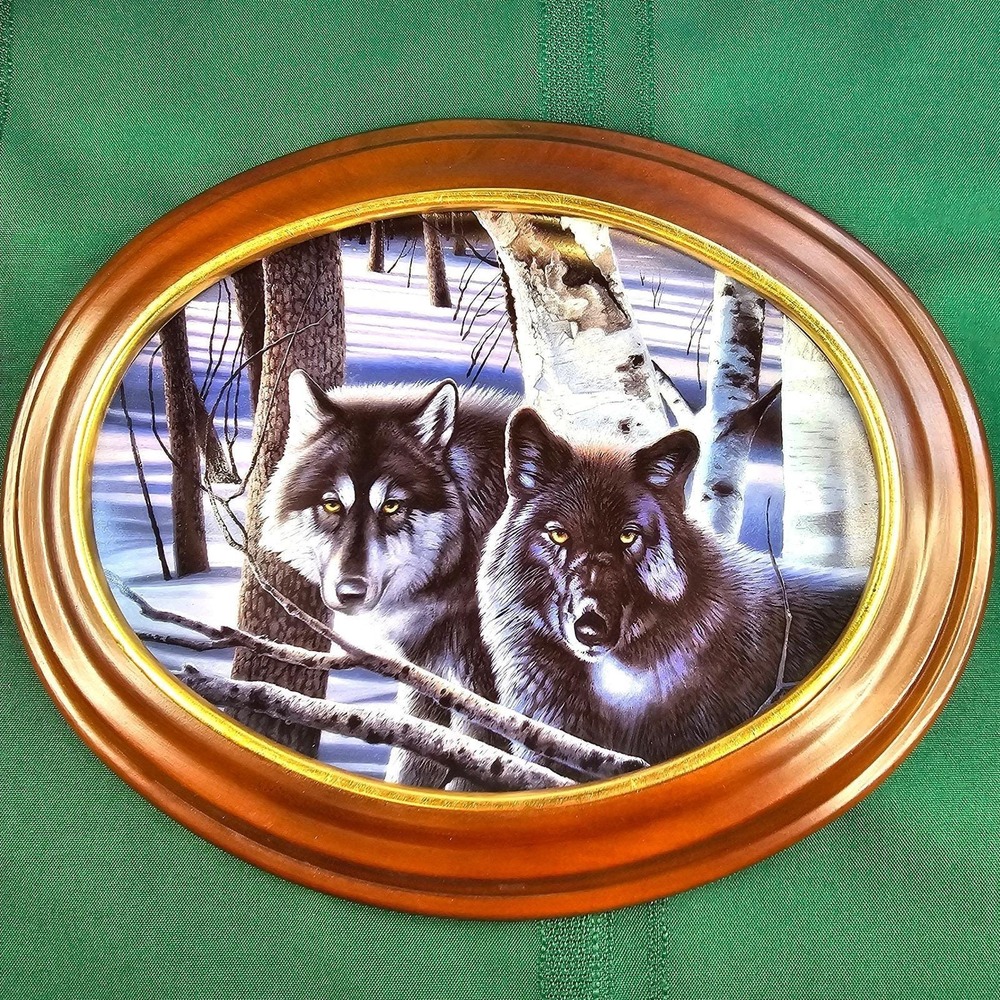 Vintage 1997 The Bradford‎ Exchange Night Watch Wolf Plate Daniel Renn Pierce